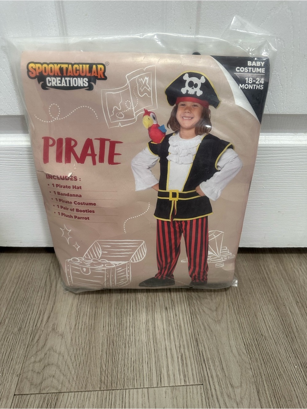 Baby Pirate Costume - Black, Red & White (18-24 Months)